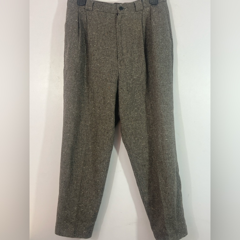 Savanna Wool Blend Ankle Pants Women’s Size 16 grey Herringbone Lined